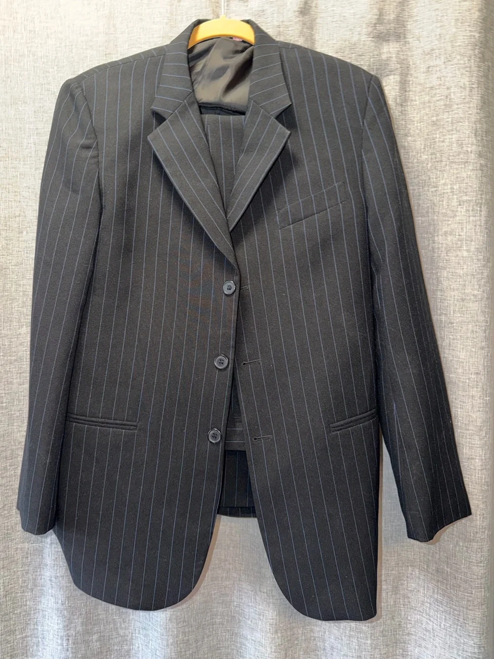 Adolfo Charcoal Suit Blazer with Blue Pinstripes size 20